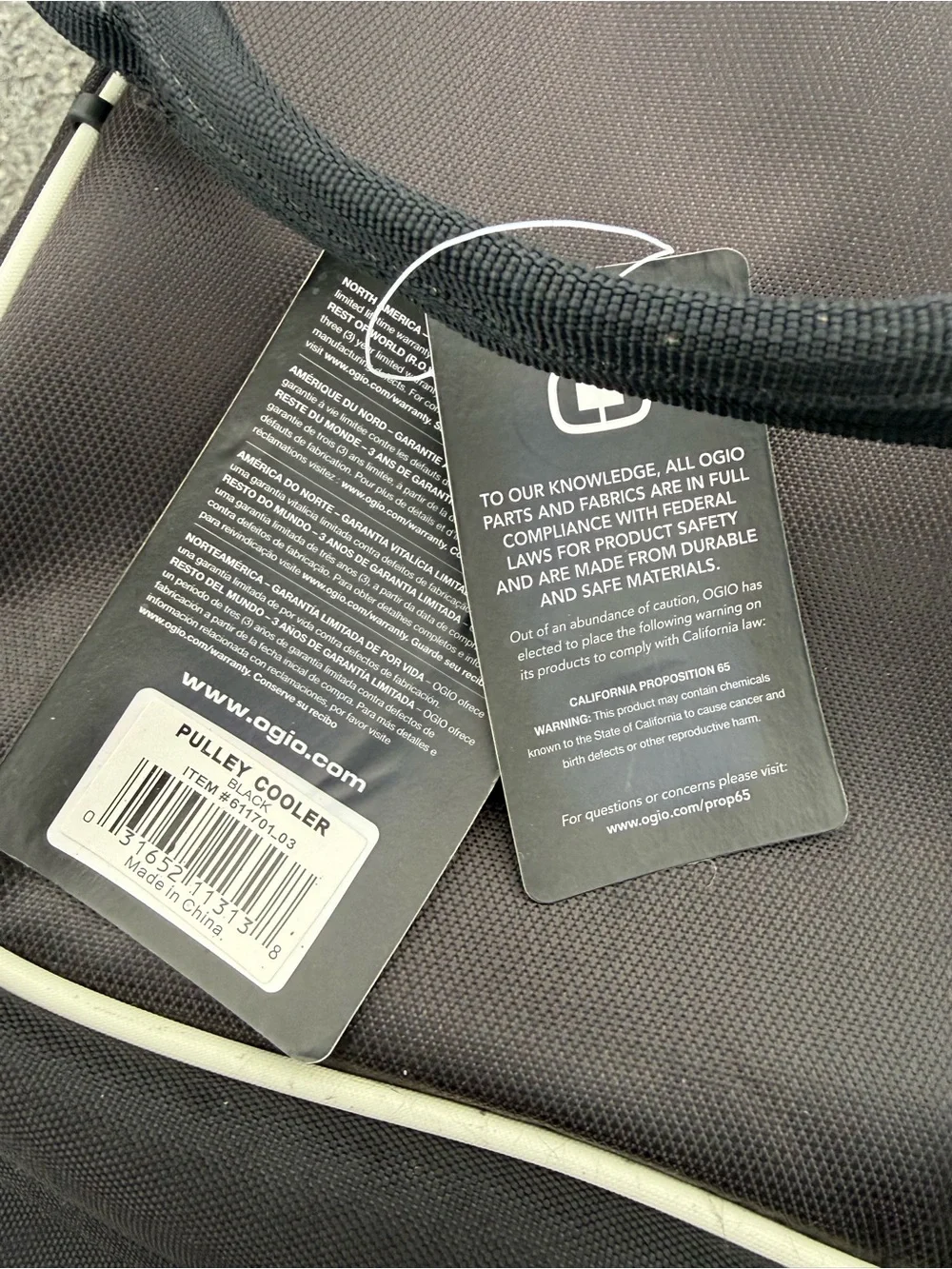 OGIO Pulley Rolling Cooler Bag 14 qt 24-Can Black Polyester 2-Wheel